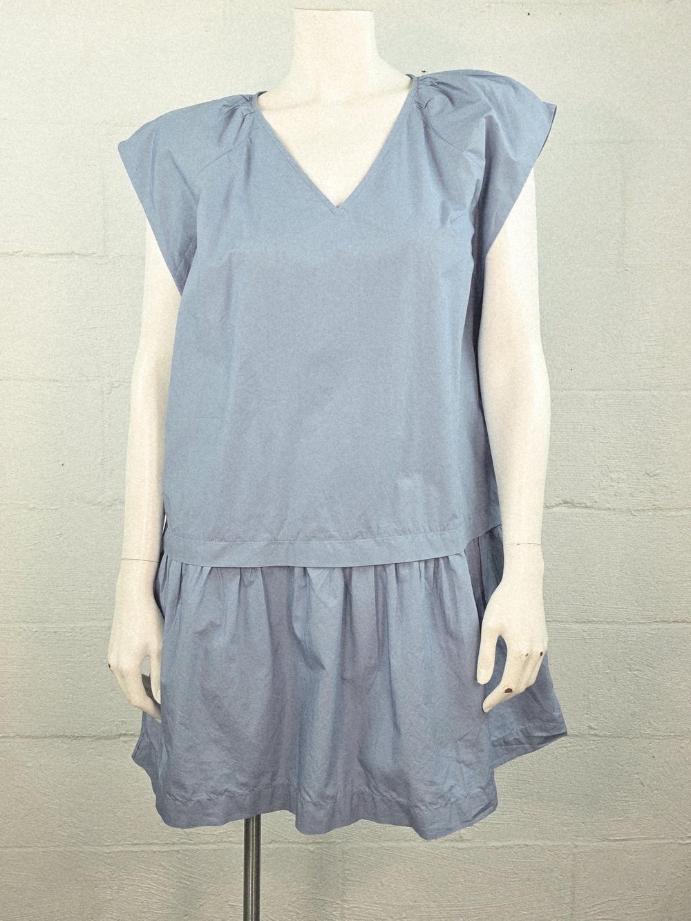 LOFT Petite Poplin Flutter Mini Pocket Dress